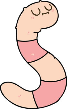 hand drawn quirky cartoon worm png