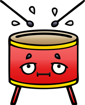 gradient shaded cartoon of a drum png
