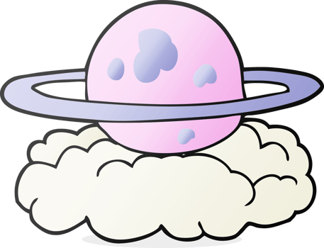 hand drawn cartoon alien planet png