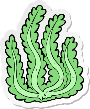 sticker of a cartoon seaweed png