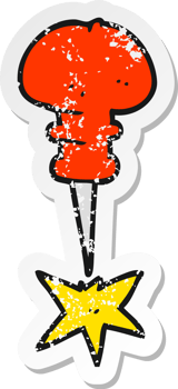 retro distressed sticker of a cartoon office tack png