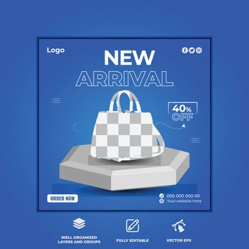 Ecommerce social media post and instagram post vector