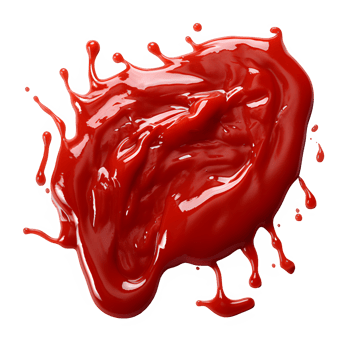 AI generated splash of tomato sauce isolated on transparent background ,tomato ketchup png ,generative ai