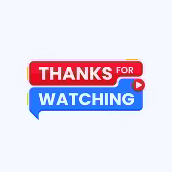 thanks for watching banner vector