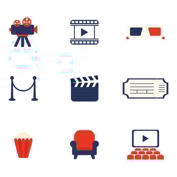 Cinema icon set. Vector illustration