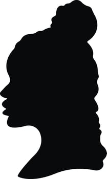 Women icon in flat. isolated on elegant silhouettes with different hairstyles. symbol of African American Beautiful female face in profile. Vector for apps and website