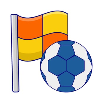 flag with soccer ball illustration vector