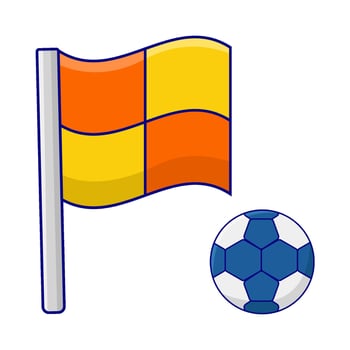 flag with soccer ball illustration vector
