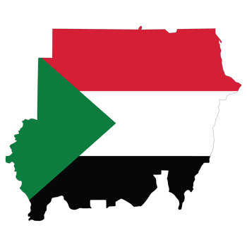 Sudan map. Map of Sudan with Sudan national flag. png
