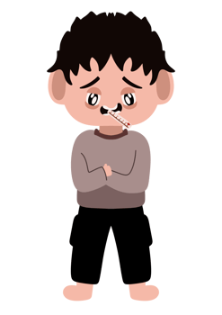 A cartoon boy with a toothbrush in his mouth png