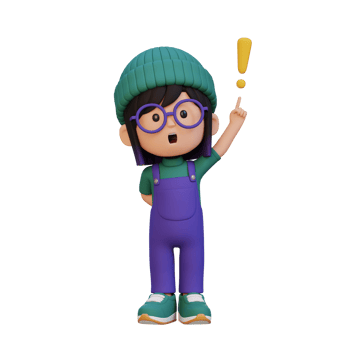 3D cute girl got an idea png
