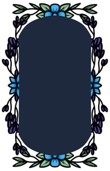 border frame with an arrangement of leaves and flowers vector