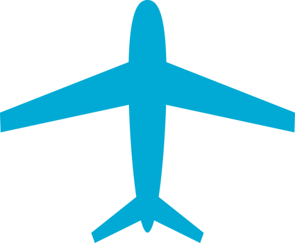 blue airplane symbol icon png