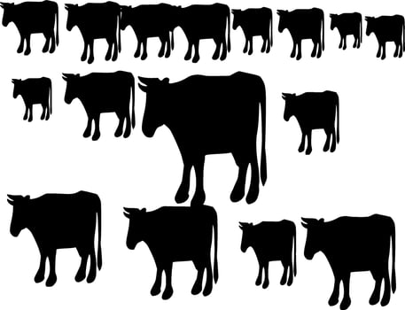 Cow Silhouette Vector on white background