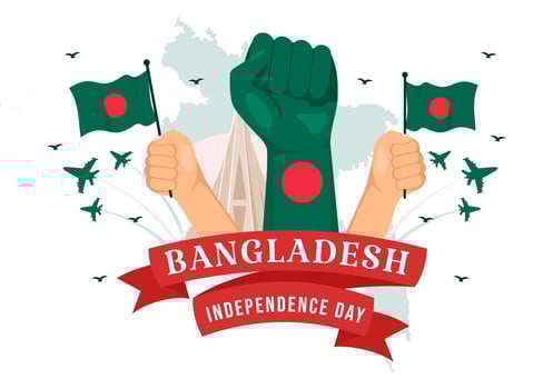 Happy Bangladesh Independence Day Vector Illustration on 26 March with Waving Flag and National Monument in Holiday Flat Cartoon Background