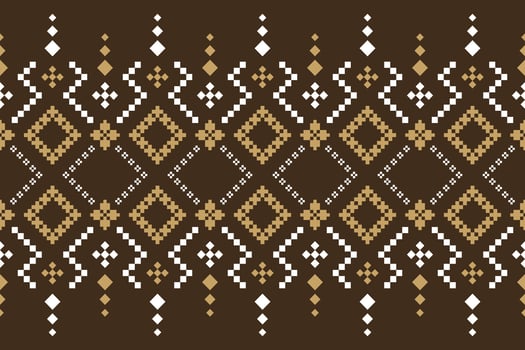 Nature vintages cross stitch traditional ethnic pattern paisley flower Ikat background abstract Aztec African Indonesian Indian seamless pattern for fabric print cloth dress carpet curtains and sarong vector