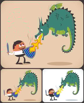 Challenge Cartoon Concept vector