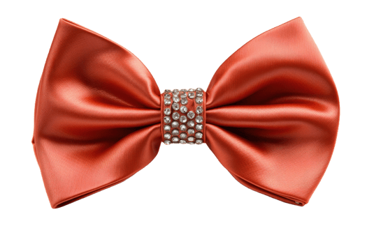 AI generated red ribbons tied in a bow professional photography png