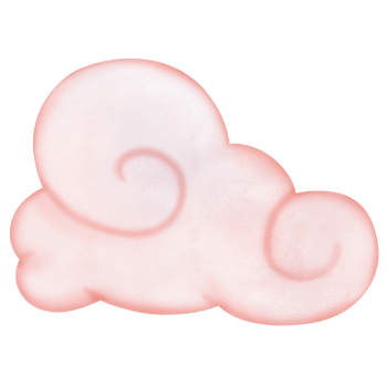 Pink Asian cloud watercolor isolated png