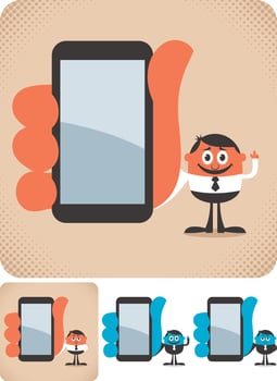 Holding Smartphone Set vector