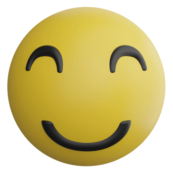 Smile emoji clipart flat design icon isolated on transparent background, 3D render emoji and emoticon concept png