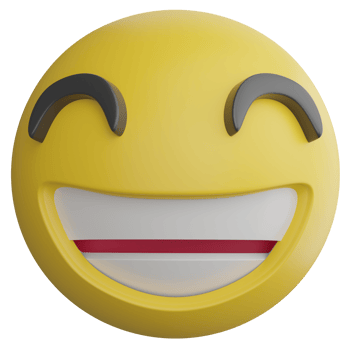 Smile emoji clipart flat design icon isolated on transparent background, 3D render emoji and emoticon concept png