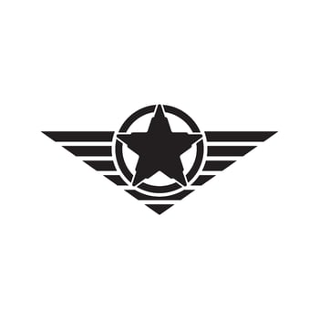 Military rank icon logo vector design template