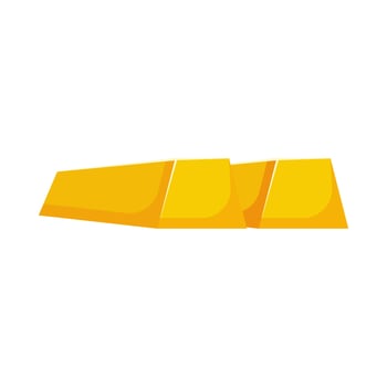 Gold bar flat illustration on isolated background vector