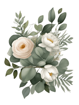 AI generated Free PNG Boho Wedding Bliss Beige Flowers Watercolor Clipart for Invitations, Generative Ai