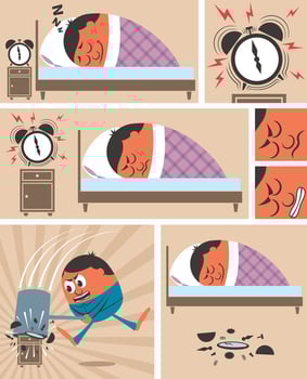 Wake Up Cartoon Set vector
