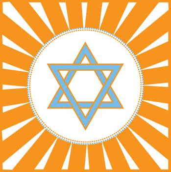 Star Of David With Sunburst Background vector