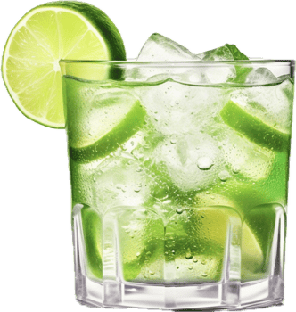AI generated cocktail with lime and ice png
