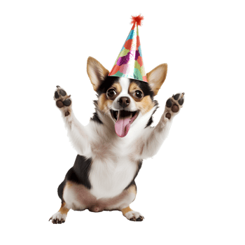Cute and happy dog on transparent background , easy to use. png