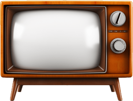 AI generated retro old television png