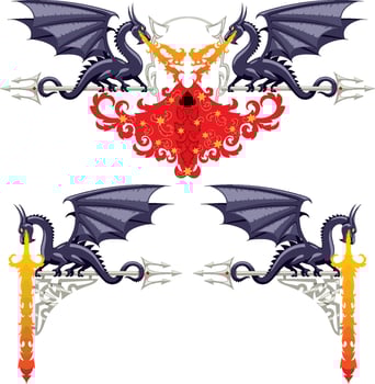 Fantasy Floral Borders vector