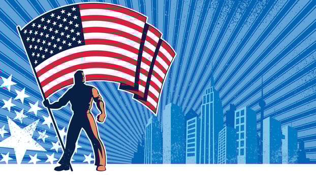 Flag Bearer USA Background vector