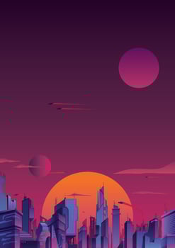 Futuristic City Vertical vector