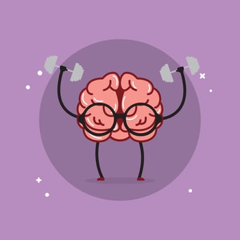 Isolated cute brain cartoon character Vector illustration