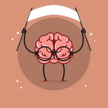 Isolated cute brain cartoon character Vector illustration