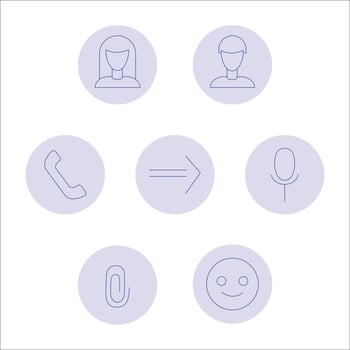 icons of chatbots and messengers vector