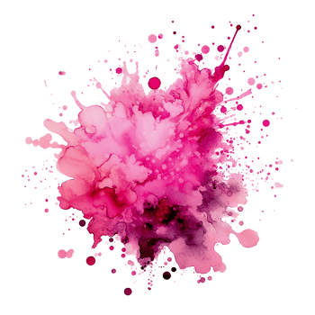 AI generated An isolated pink ink splashes on a transparent background png