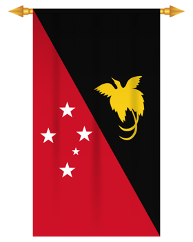 Papua new guinea flag vertical football pennant png