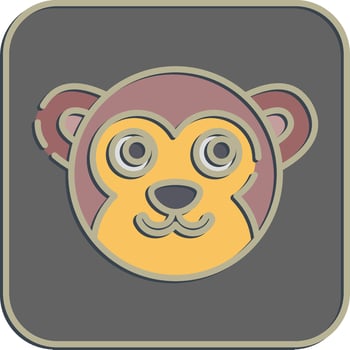 Icon monkey face. Chinese Zodiac elements. Icons in embossed style. Good for prints, posters, logo, advertisement, decoration,infographics, etc. vector