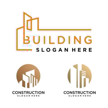 Building logo design vector with creative element concept style