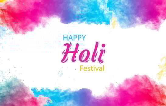 Watercolor Holi festival background vector