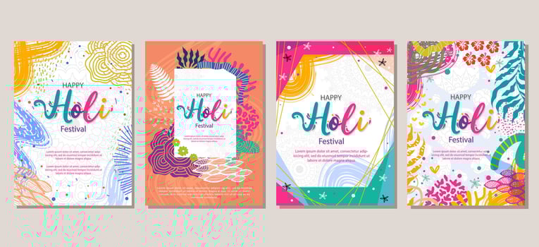 Set of abstract Holi festival color background. For poster  card  invitation  flyer  cover  banner  placard  brochure and other vector