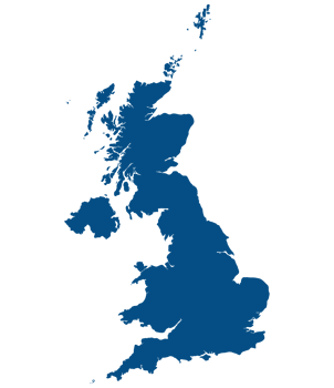 United Kingdom Regions map. Map of United Kingdom in blue color png