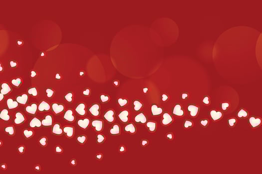 Valentines day calligraphic greeting in heart shaped golden frame on a red fluid waves background. vector