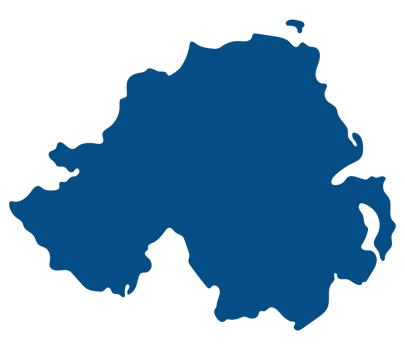 Northern Ireland map. Map of Northern Ireland in blue color png