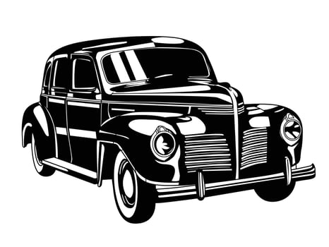 Vintage car silhouette illustration vector